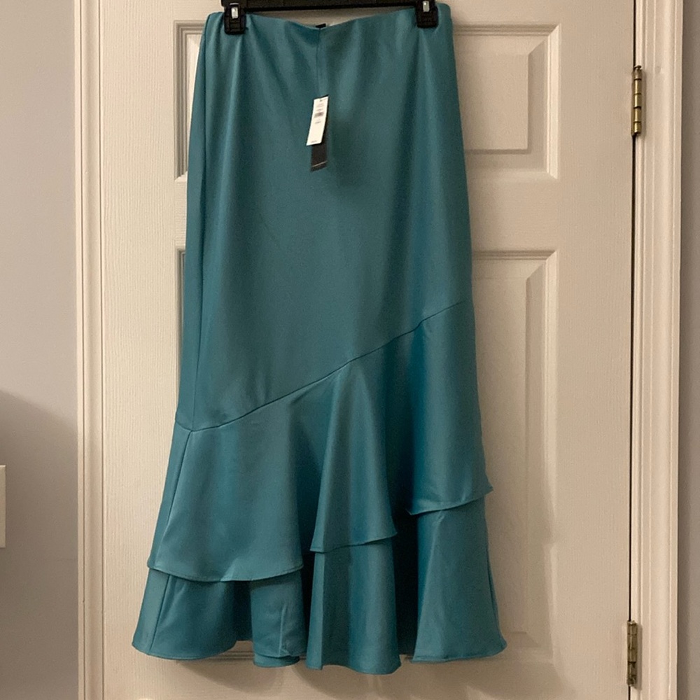 Banana Republic Green Blue Midi Trumpet Skirt